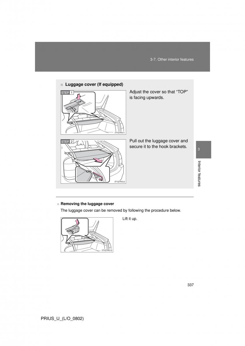 Toyota Prius II 2 NHW20 owners manual / page 328