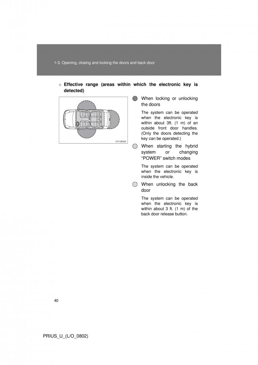 Toyota Prius II 2 NHW20 owners manual / page 34