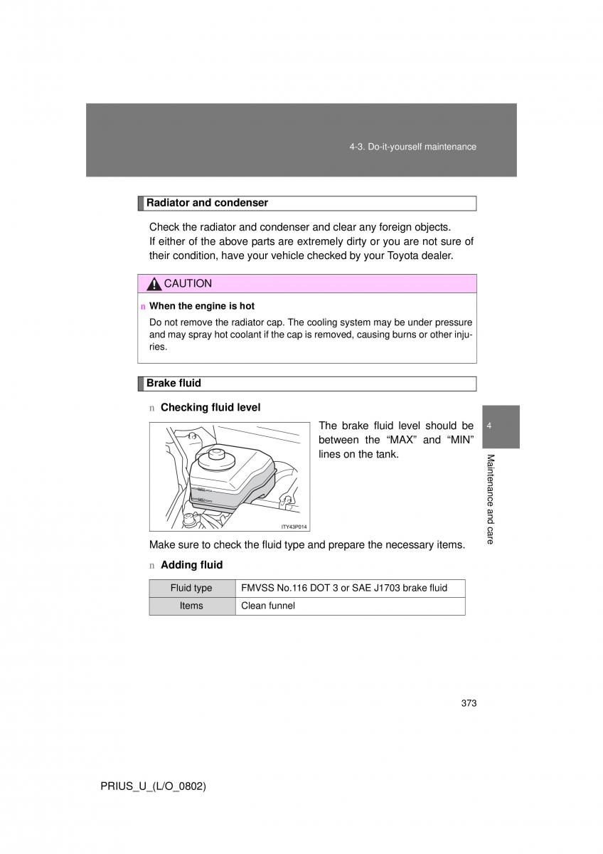 Toyota Prius II 2 NHW20 owners manual / page 363