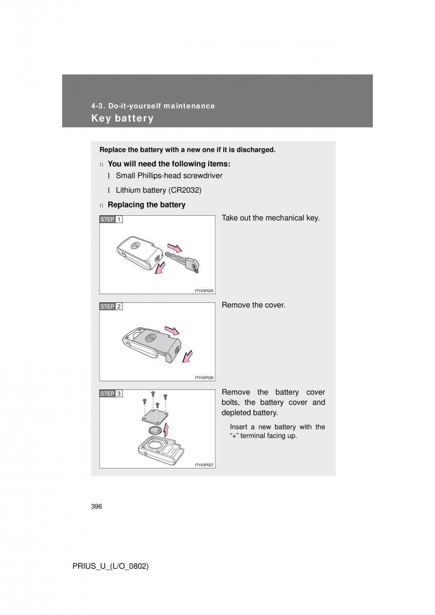 Toyota Prius II 2 NHW20 owners manual / page 386