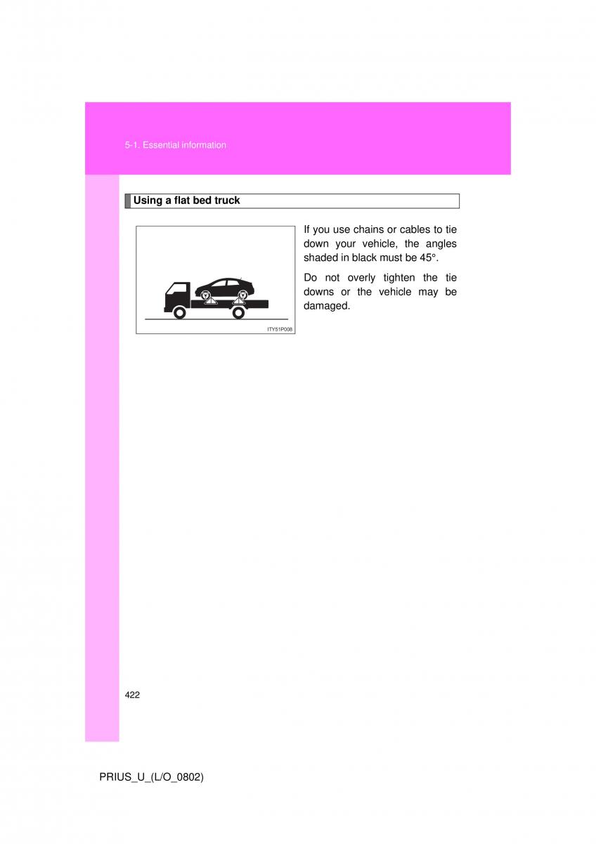 Toyota Prius II 2 NHW20 owners manual / page 411