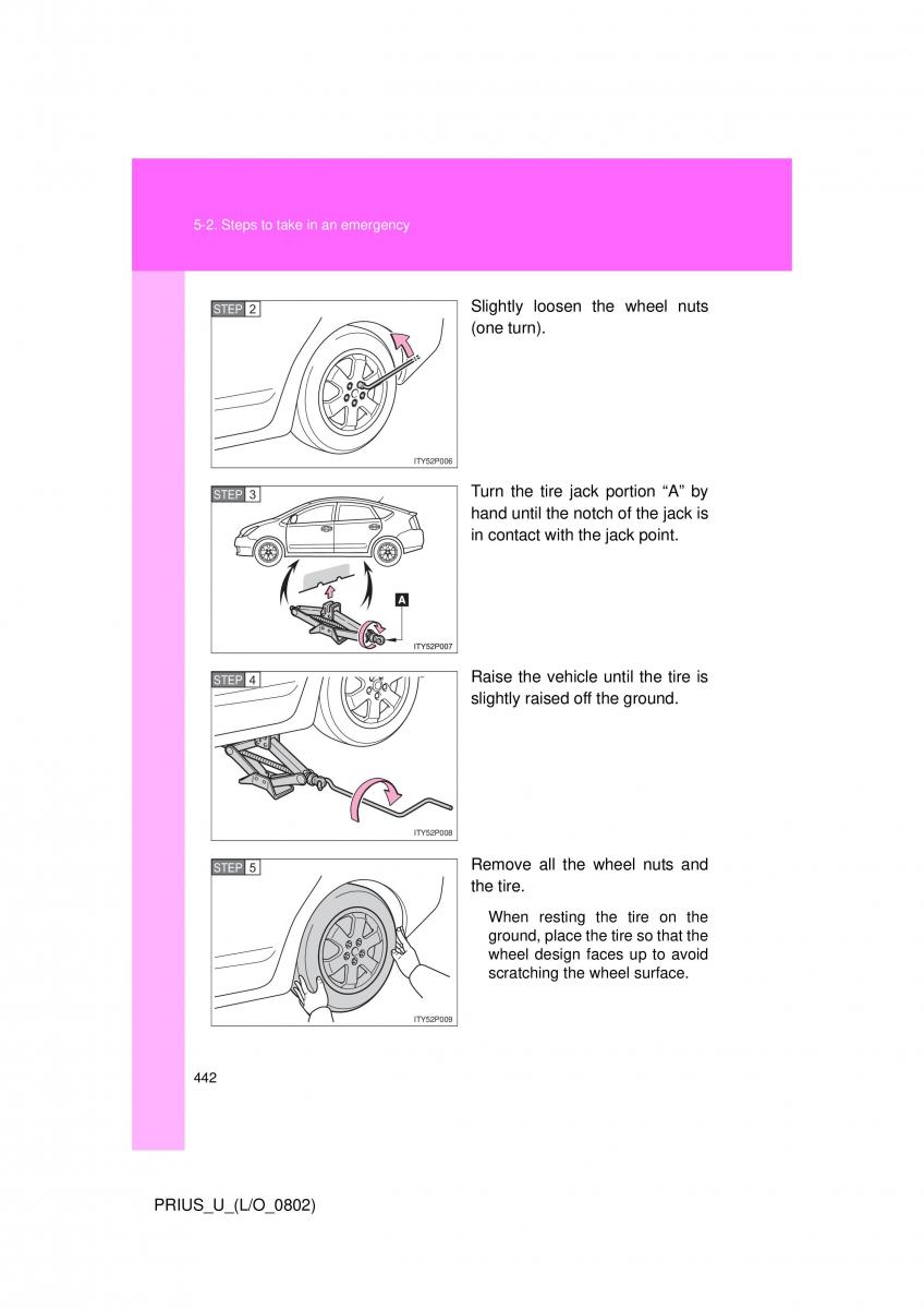 Toyota Prius II 2 NHW20 owners manual / page 431