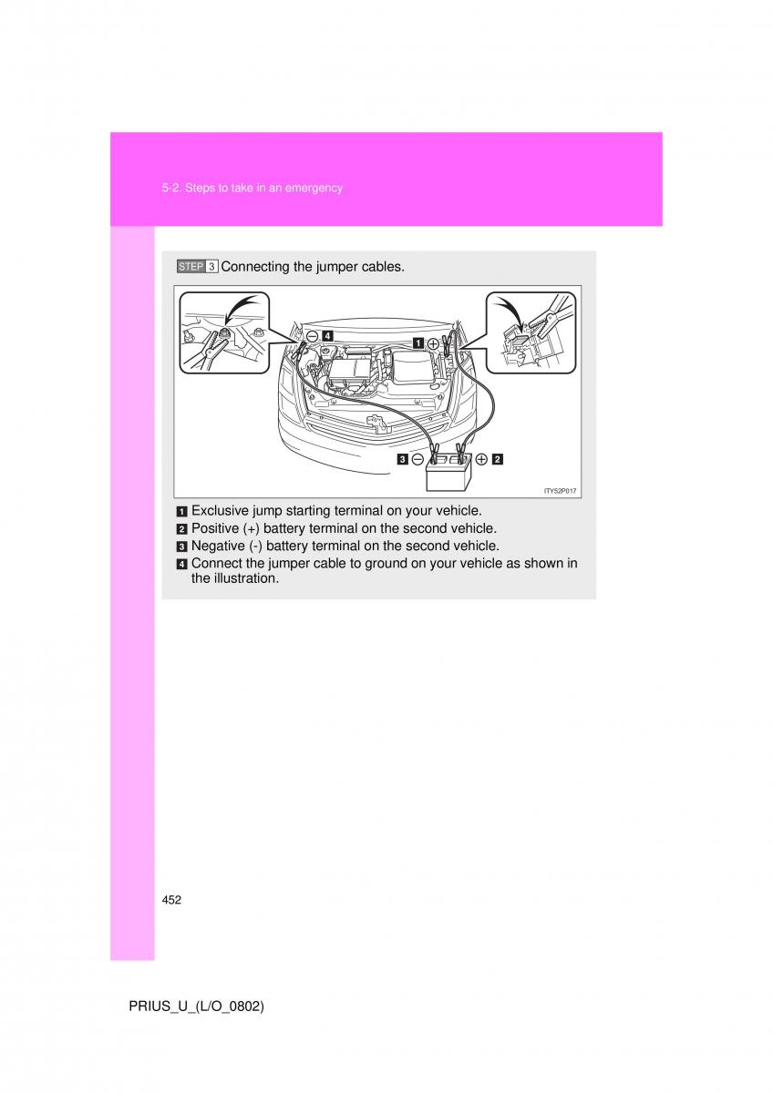 Toyota Prius II 2 NHW20 owners manual / page 441