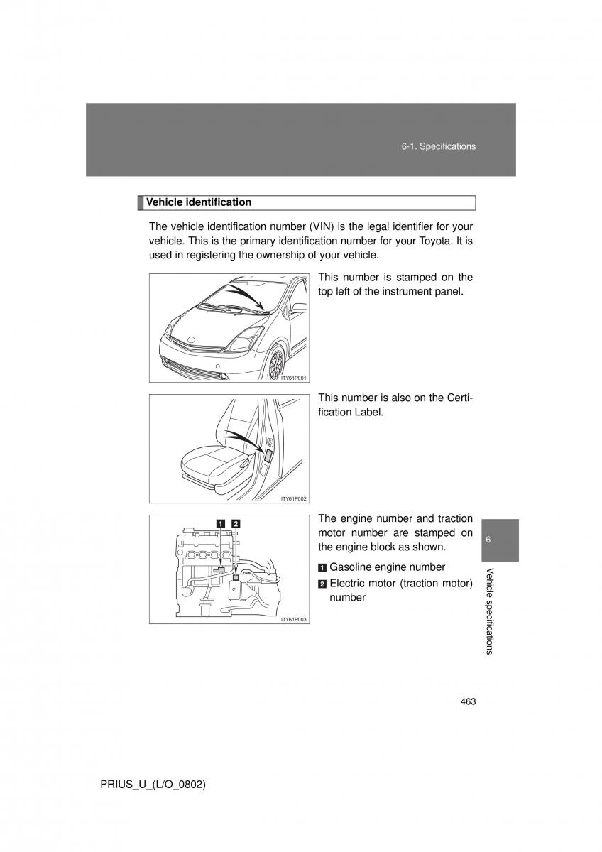 Toyota Prius II 2 NHW20 owners manual / page 451