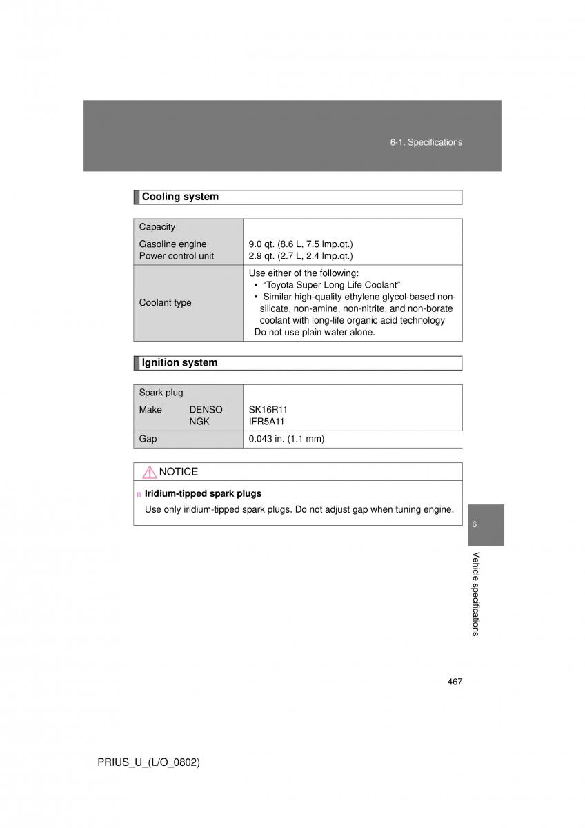 Toyota Prius II 2 NHW20 owners manual / page 455