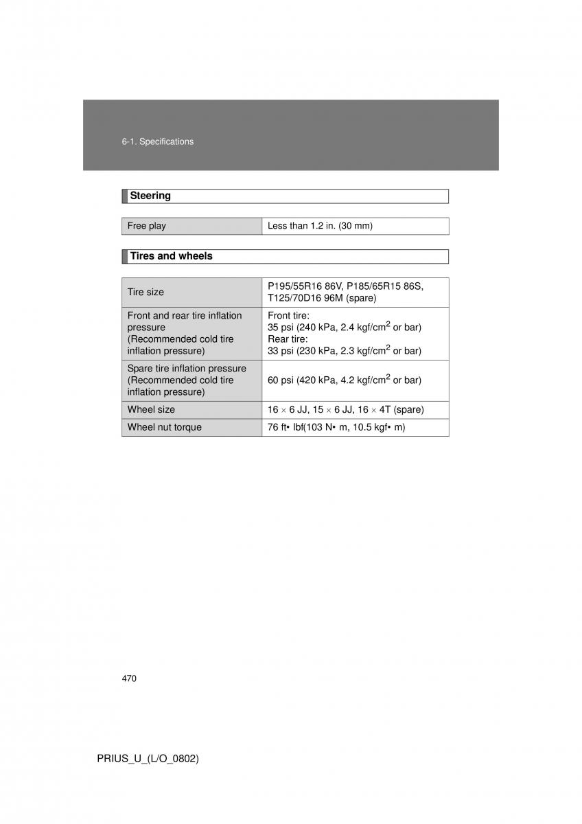 Toyota Prius II 2 NHW20 owners manual / page 458