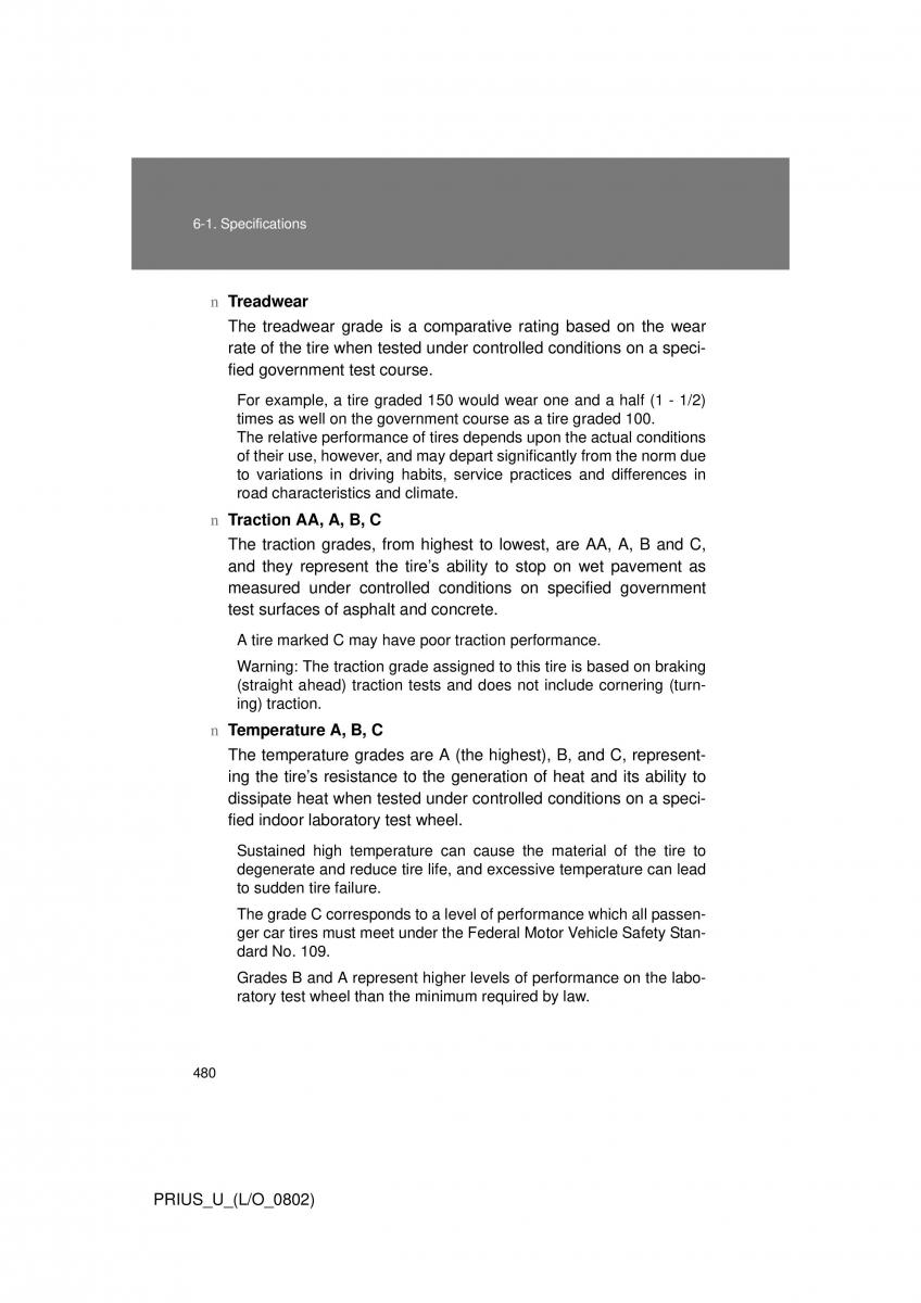 Toyota Prius II 2 NHW20 owners manual / page 468