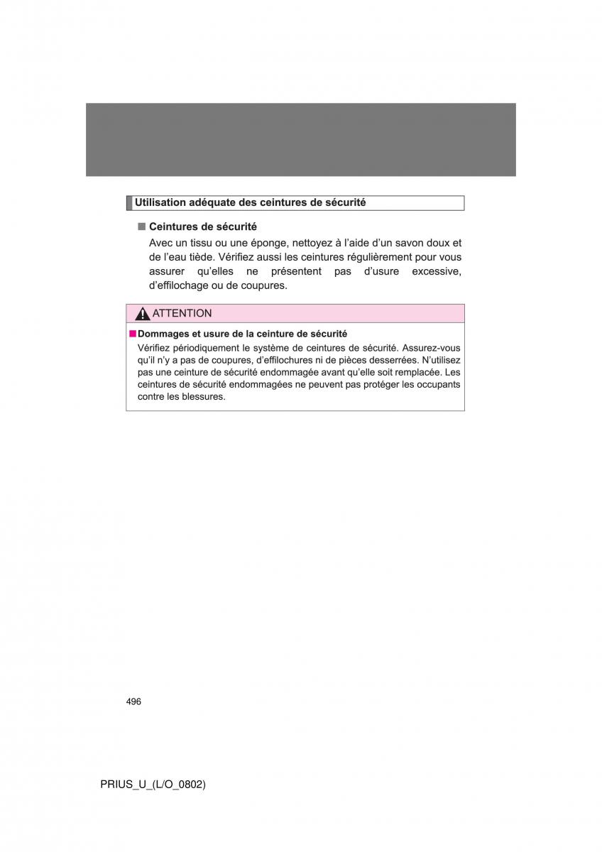 Toyota Prius II 2 NHW20 owners manual / page 483