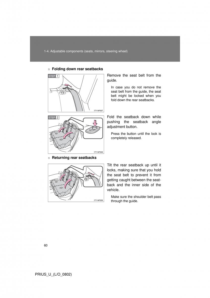 Toyota Prius II 2 NHW20 owners manual / page 54