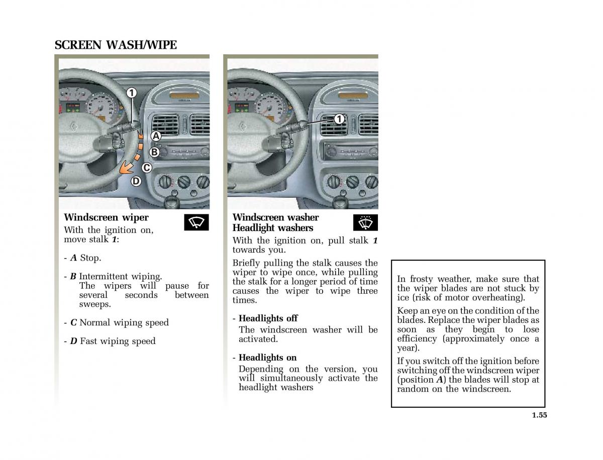 Renault Clio II 2 sedan owners manual / page 62