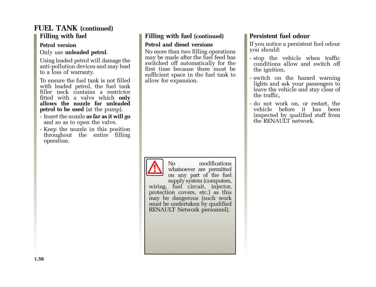 Renault Clio II 2 sedan owners manual / page 65