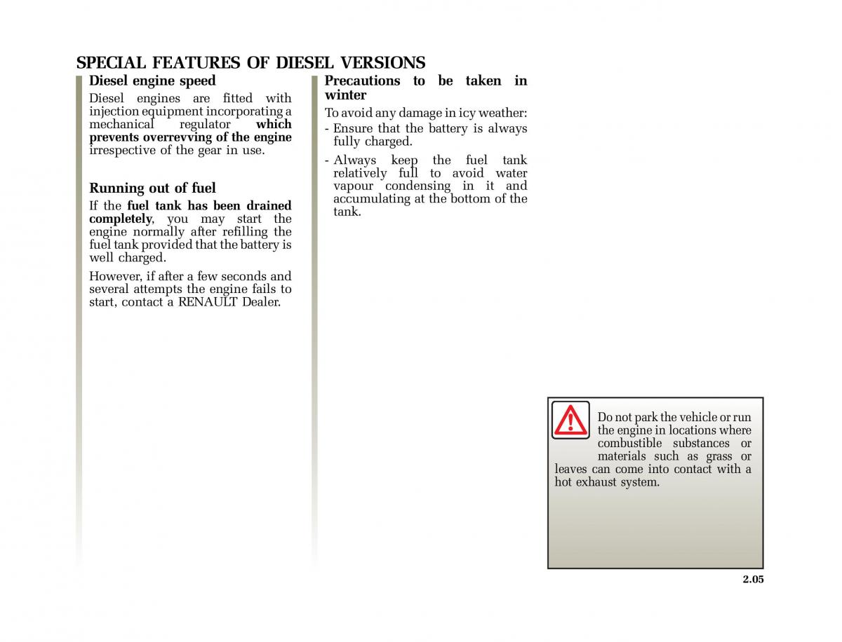 Renault Clio II 2 sedan owners manual / page 70