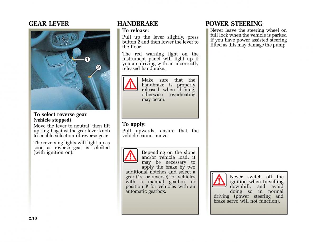 Renault Clio II 2 sedan owners manual / page 75