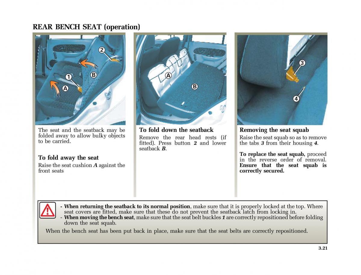 Renault Clio II 2 sedan owners manual / page 100