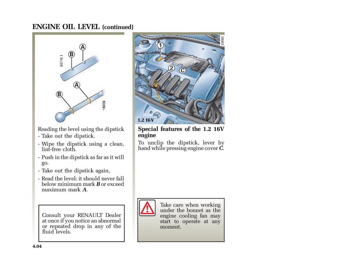 Renault Clio II 2 sedan owners manual / page 107