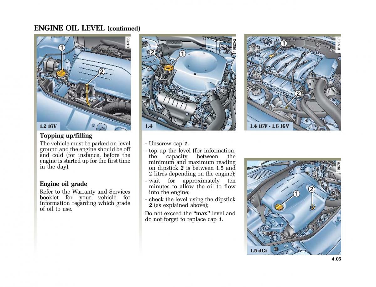 Renault Clio II 2 sedan owners manual / page 108