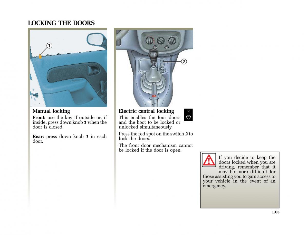 Renault Clio II 2 sedan owners manual / page 12