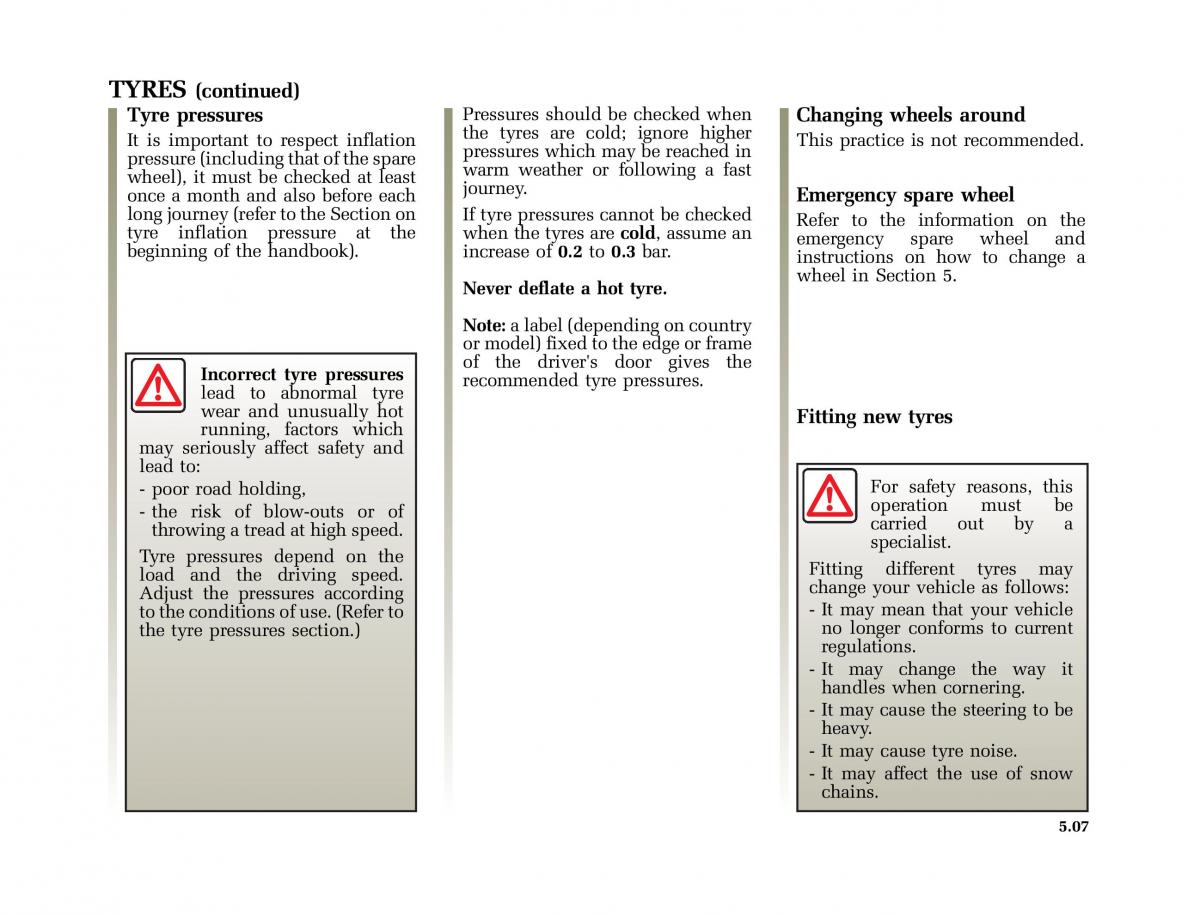 Renault Clio II 2 sedan owners manual / page 124