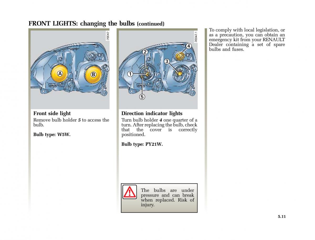 Renault Clio II 2 sedan owners manual / page 128