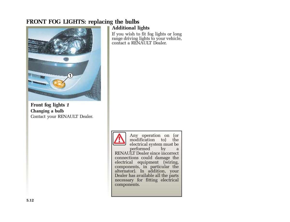 Renault Clio II 2 sedan owners manual / page 129