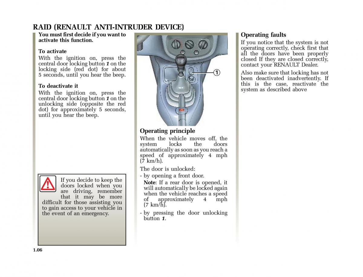 Renault Clio II 2 sedan owners manual / page 13