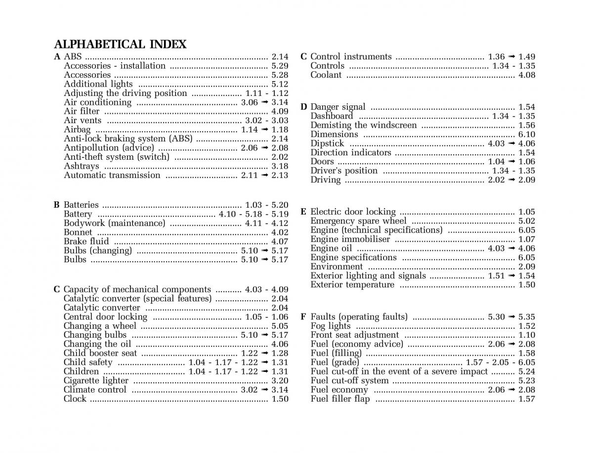 Renault Clio II 2 sedan owners manual / page 165