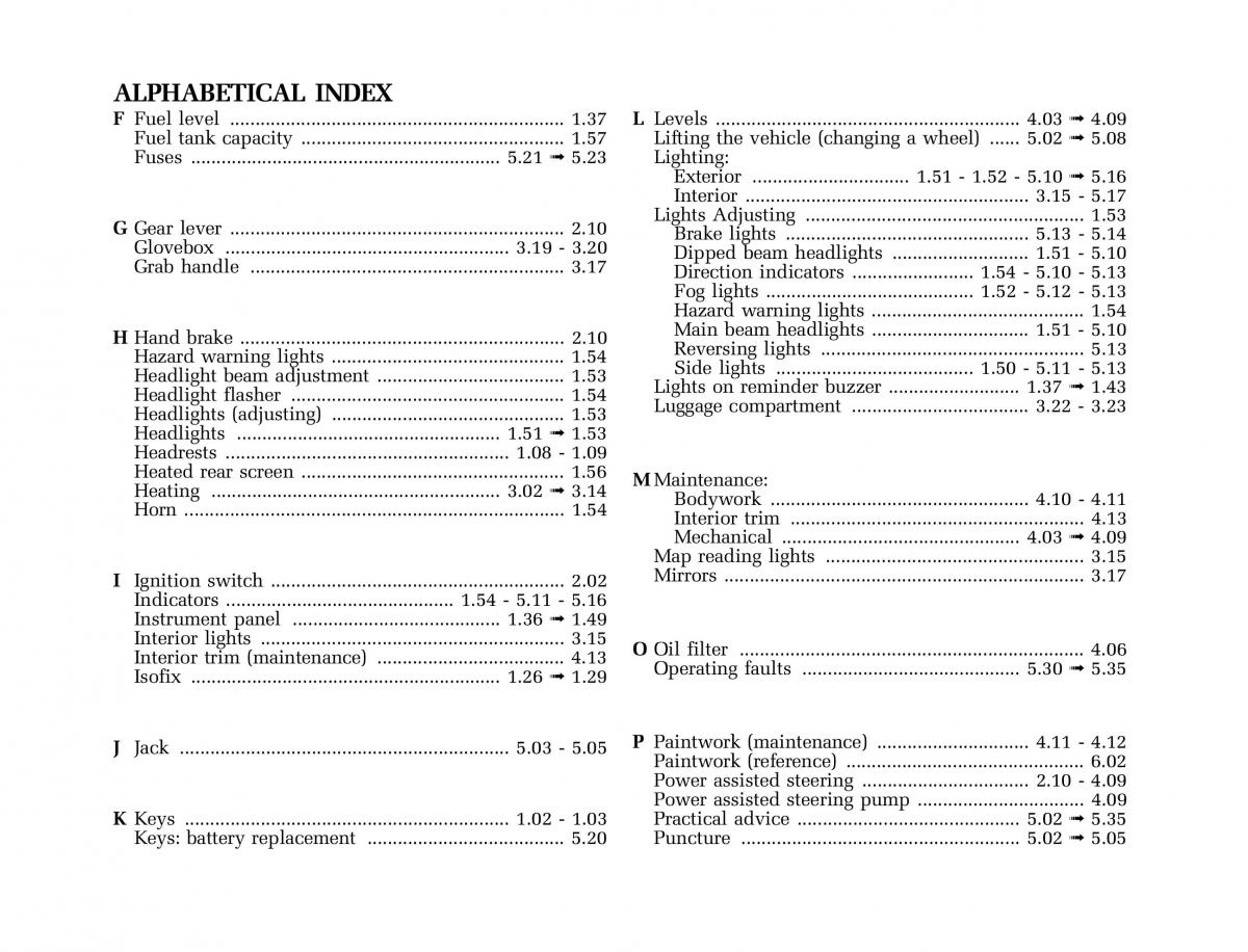 Renault Clio II 2 sedan owners manual / page 166