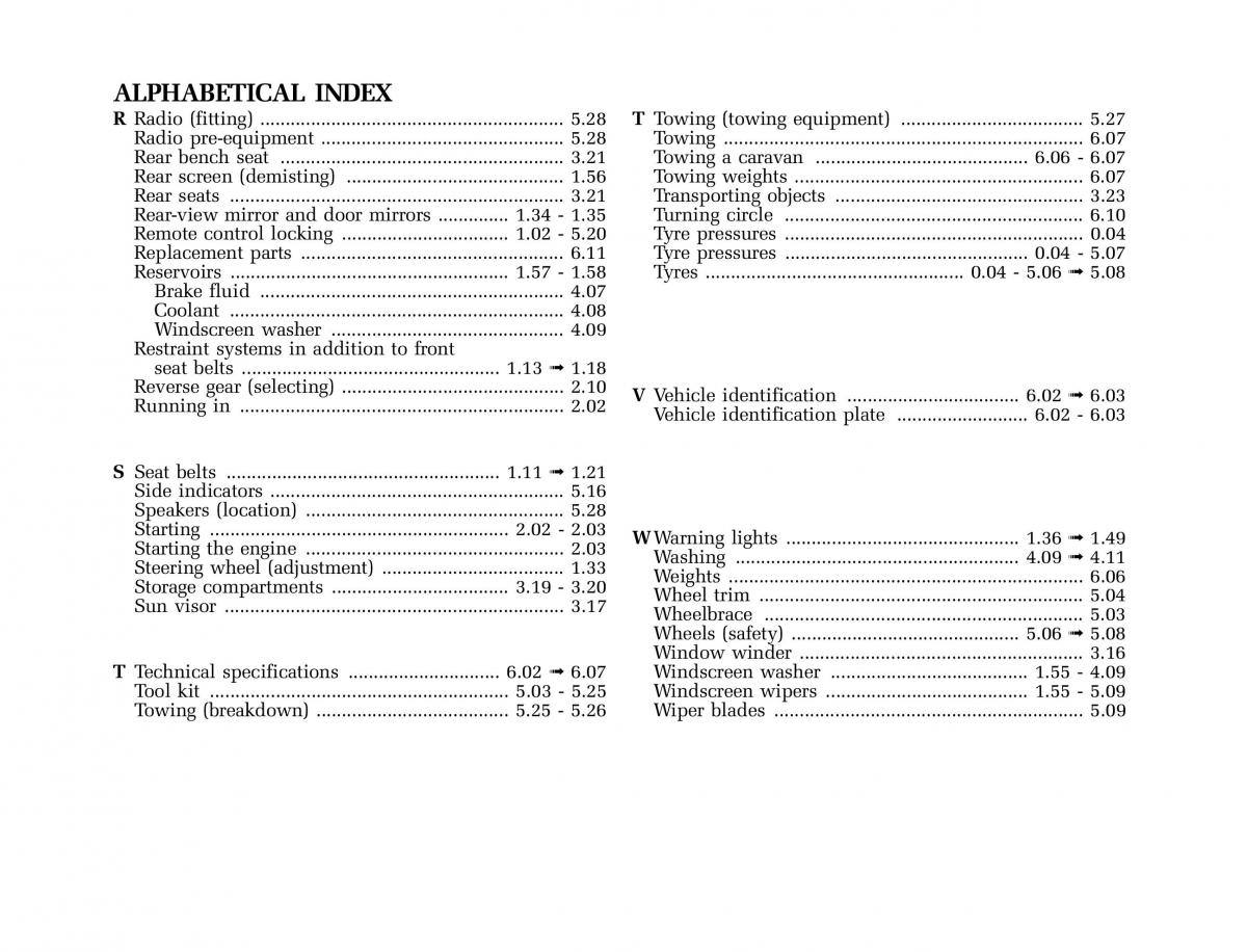 Renault Clio II 2 sedan owners manual / page 167