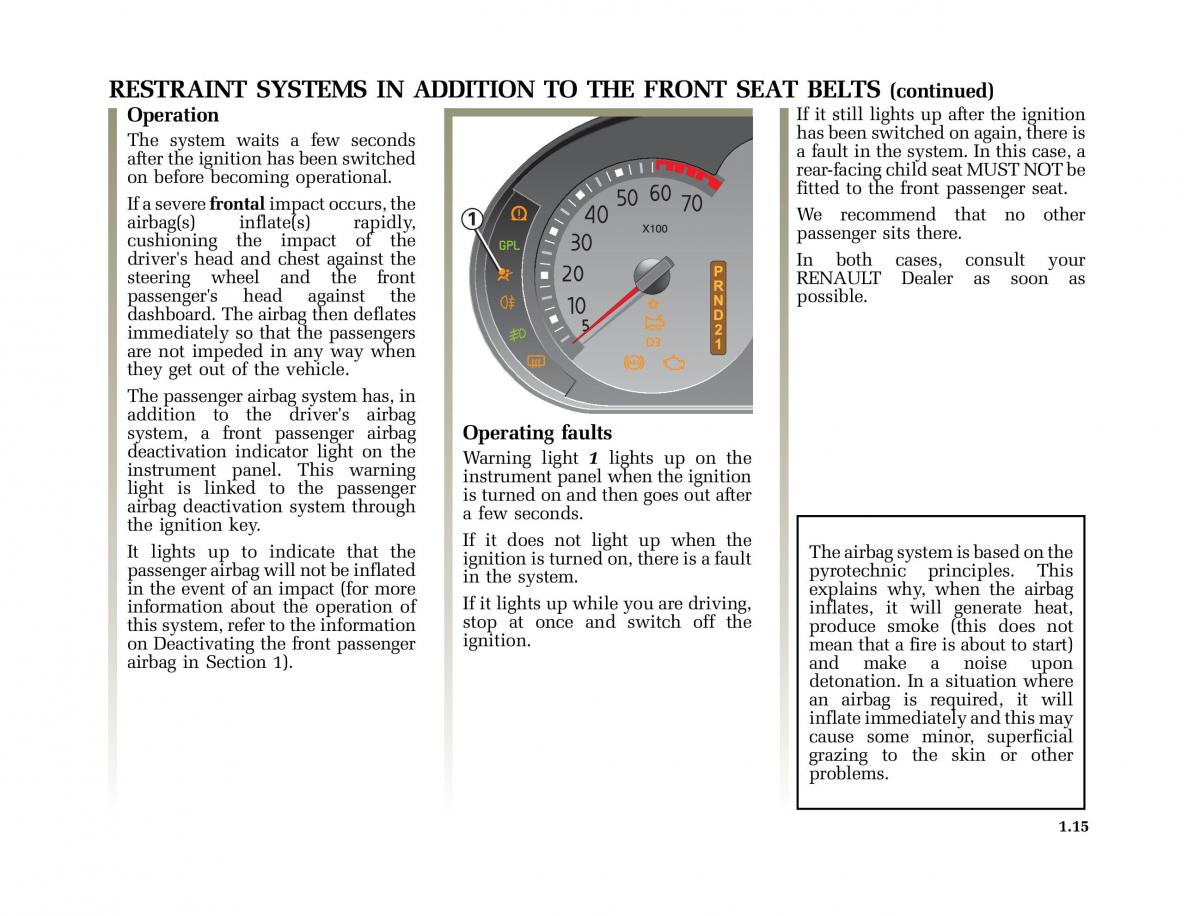 Renault Clio II 2 sedan owners manual / page 22