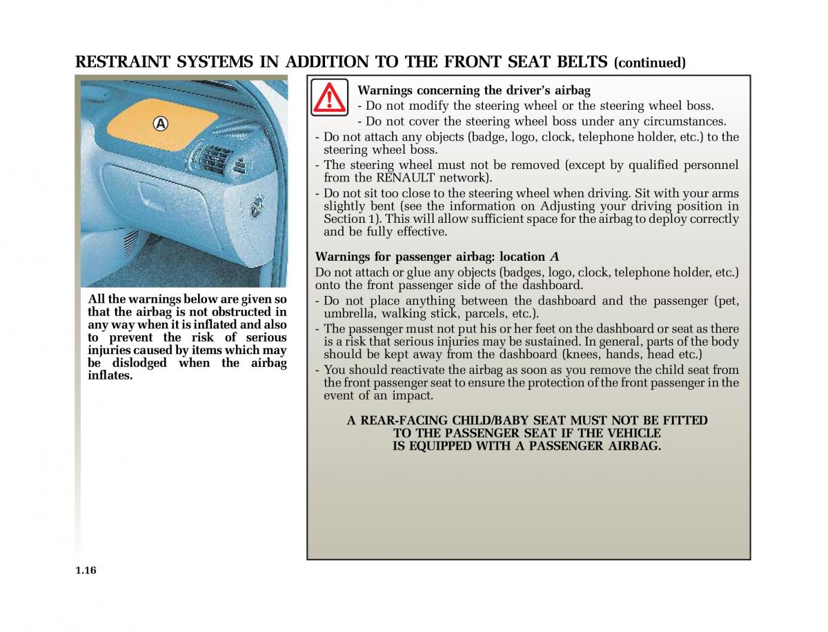 Renault Clio II 2 sedan owners manual / page 23