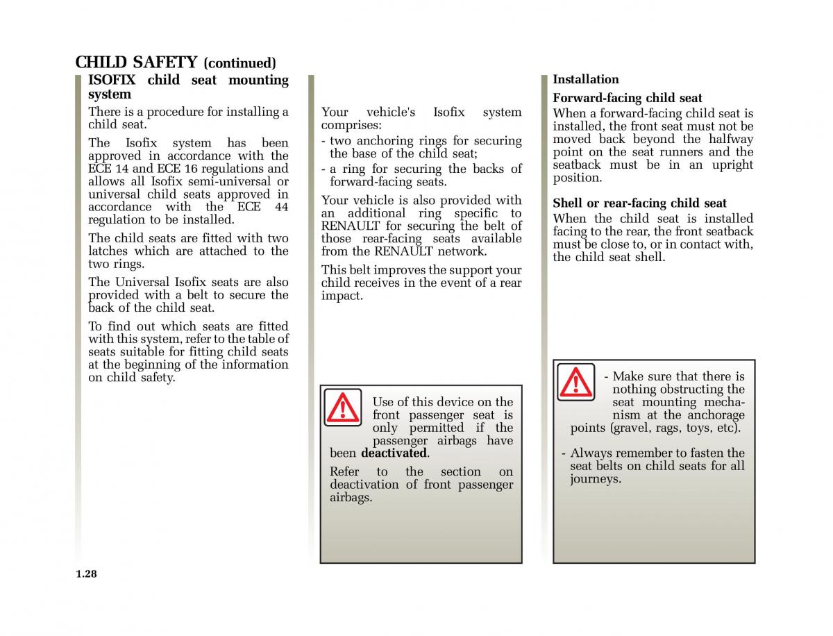 Renault Clio II 2 sedan owners manual / page 35