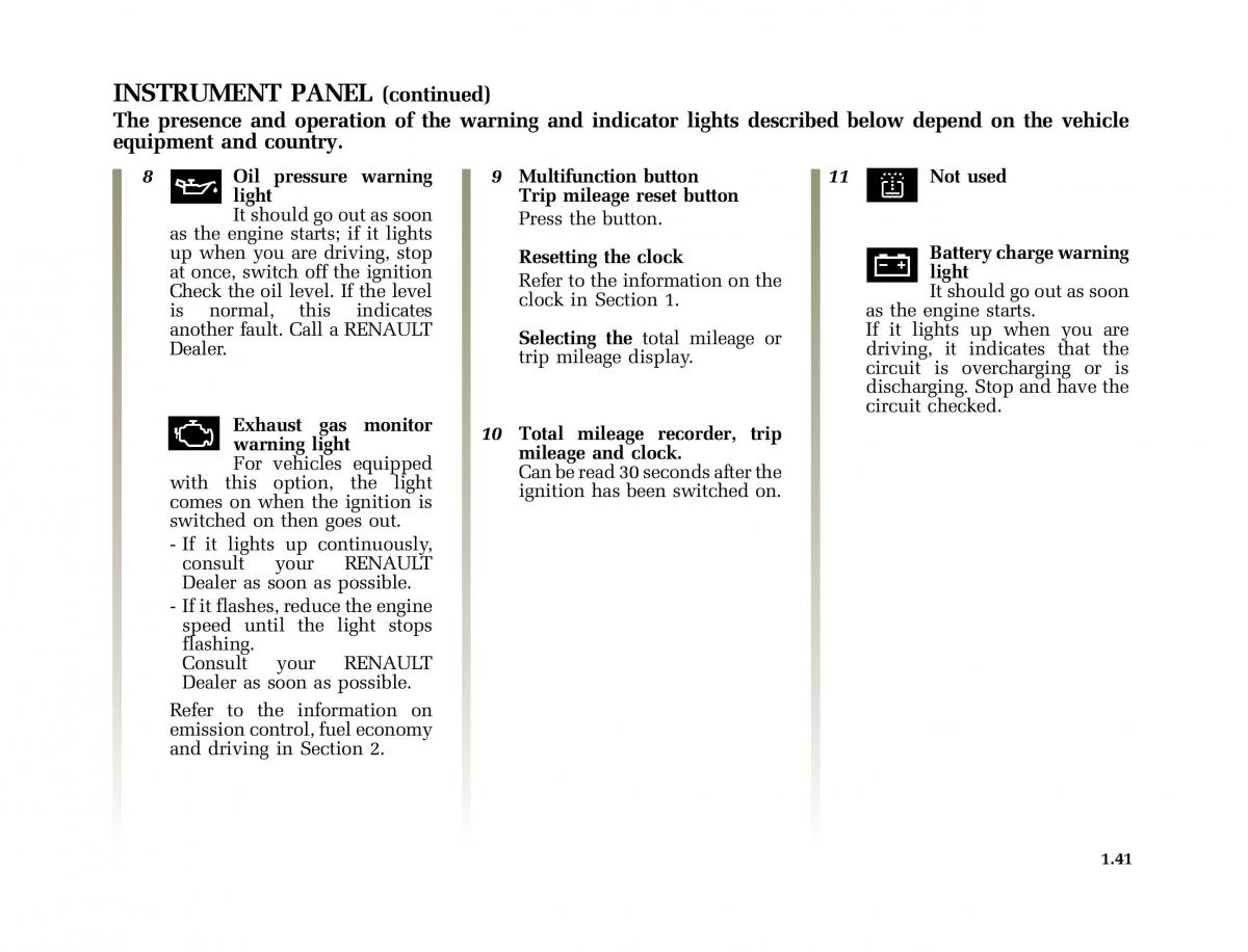 Renault Clio II 2 sedan owners manual / page 48