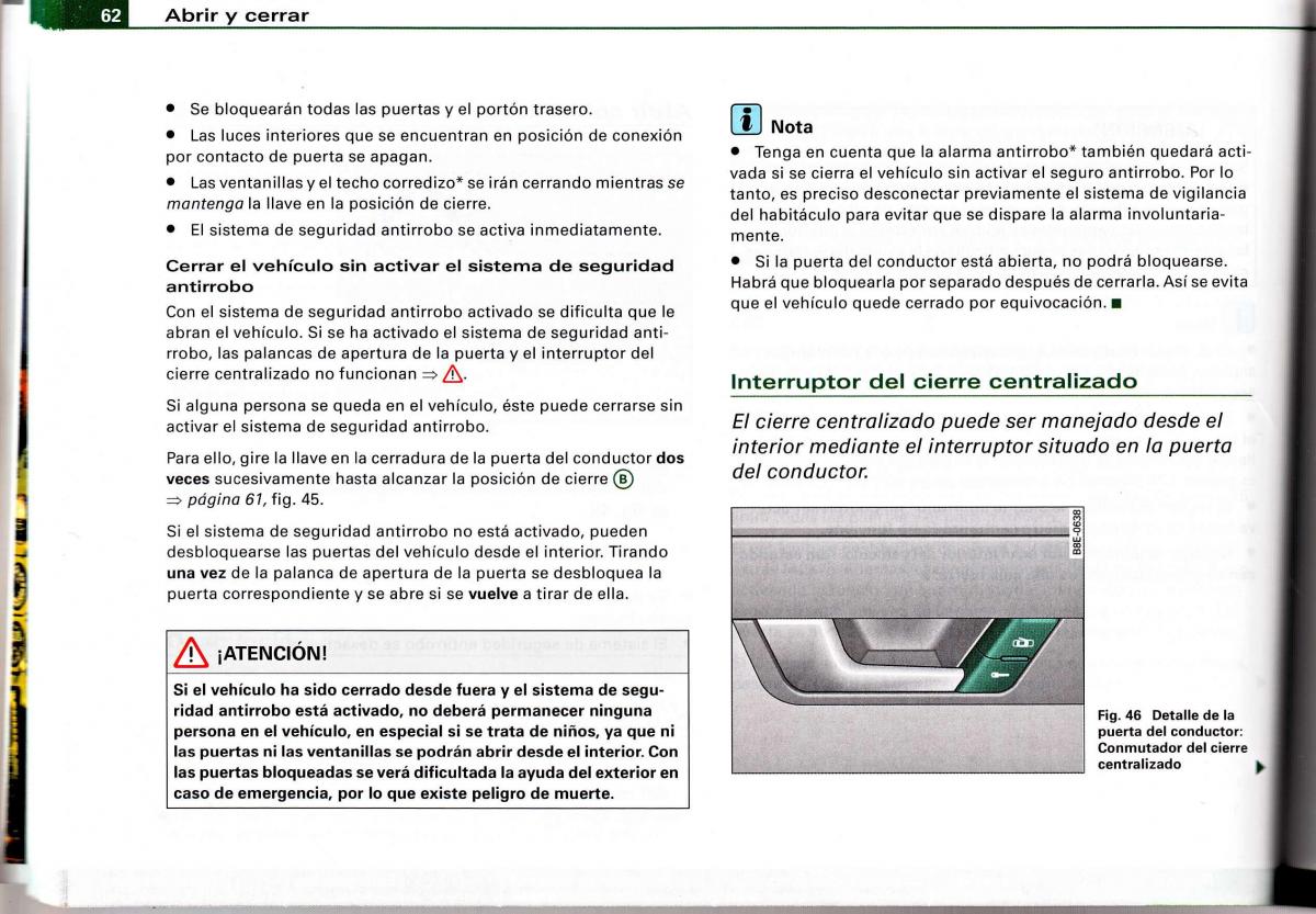 Audi A4 B6 8E manual del propietario / page 58