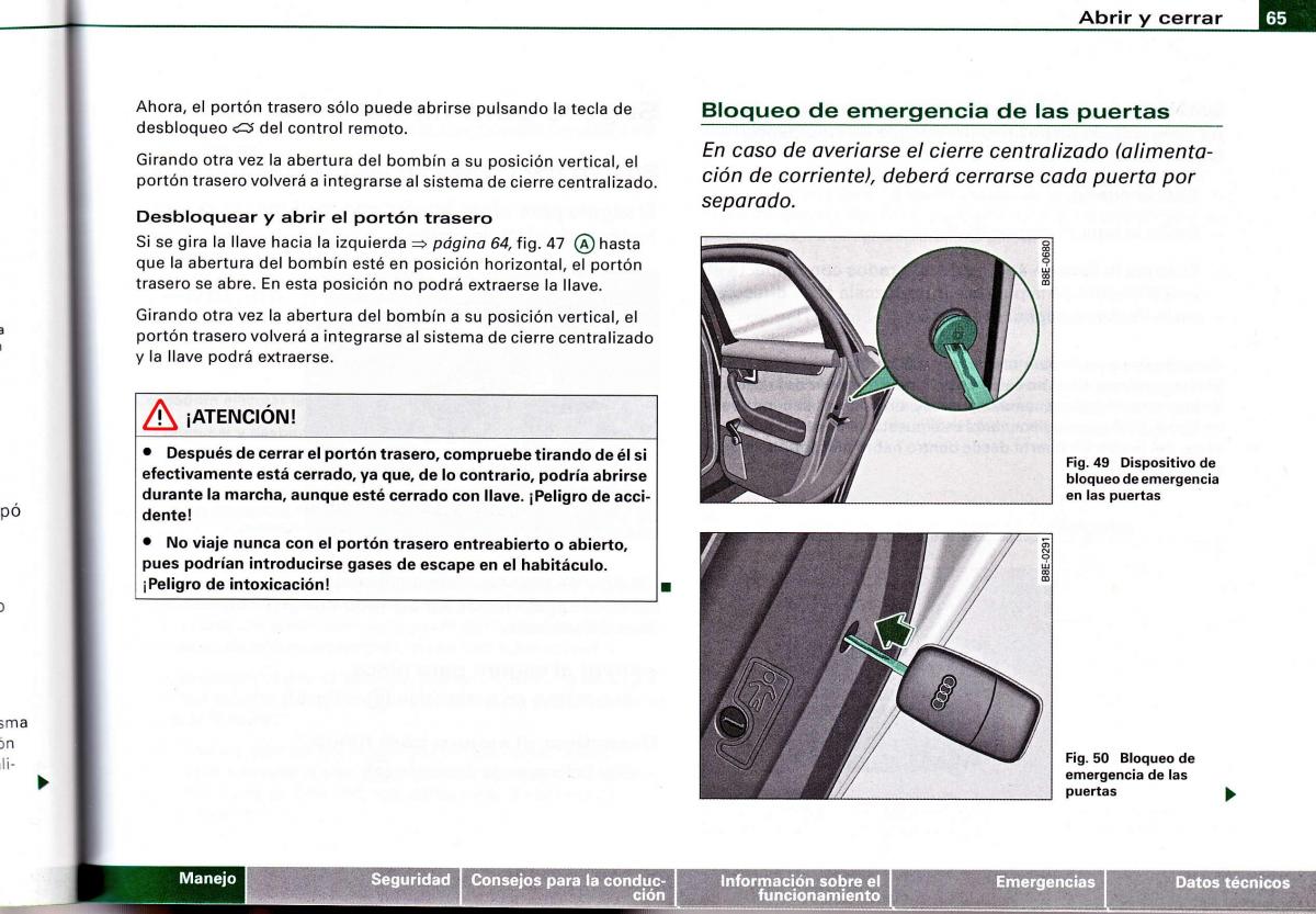 Audi A4 B6 8E manual del propietario / page 61