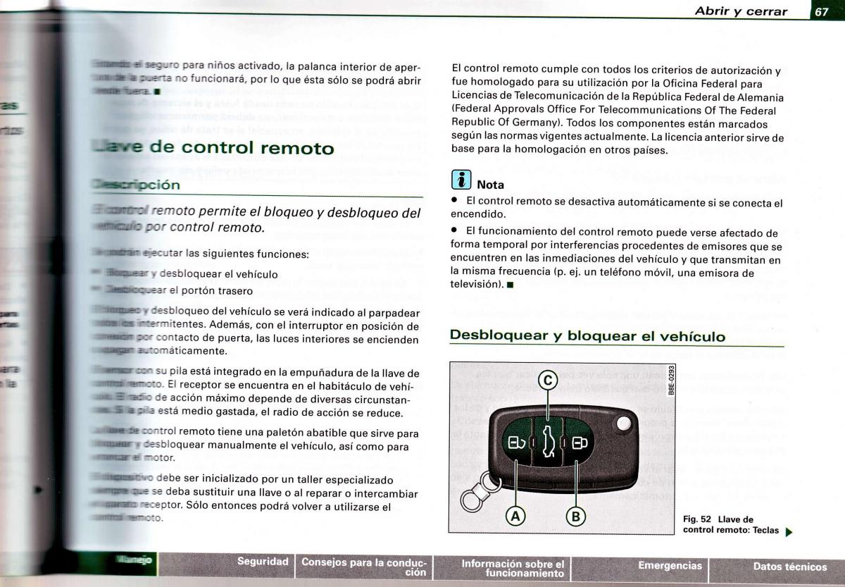 Audi A4 B6 8E manual del propietario / page 63