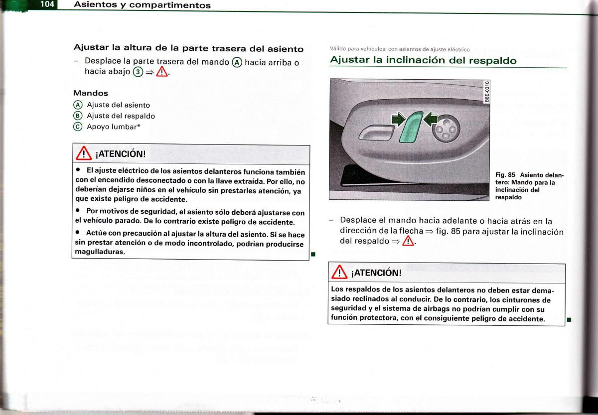 Audi A4 B6 8E manual del propietario / page 100