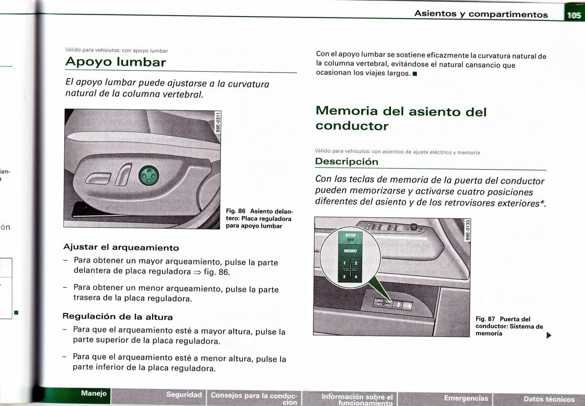 Audi A4 B6 8E manual del propietario / page 101