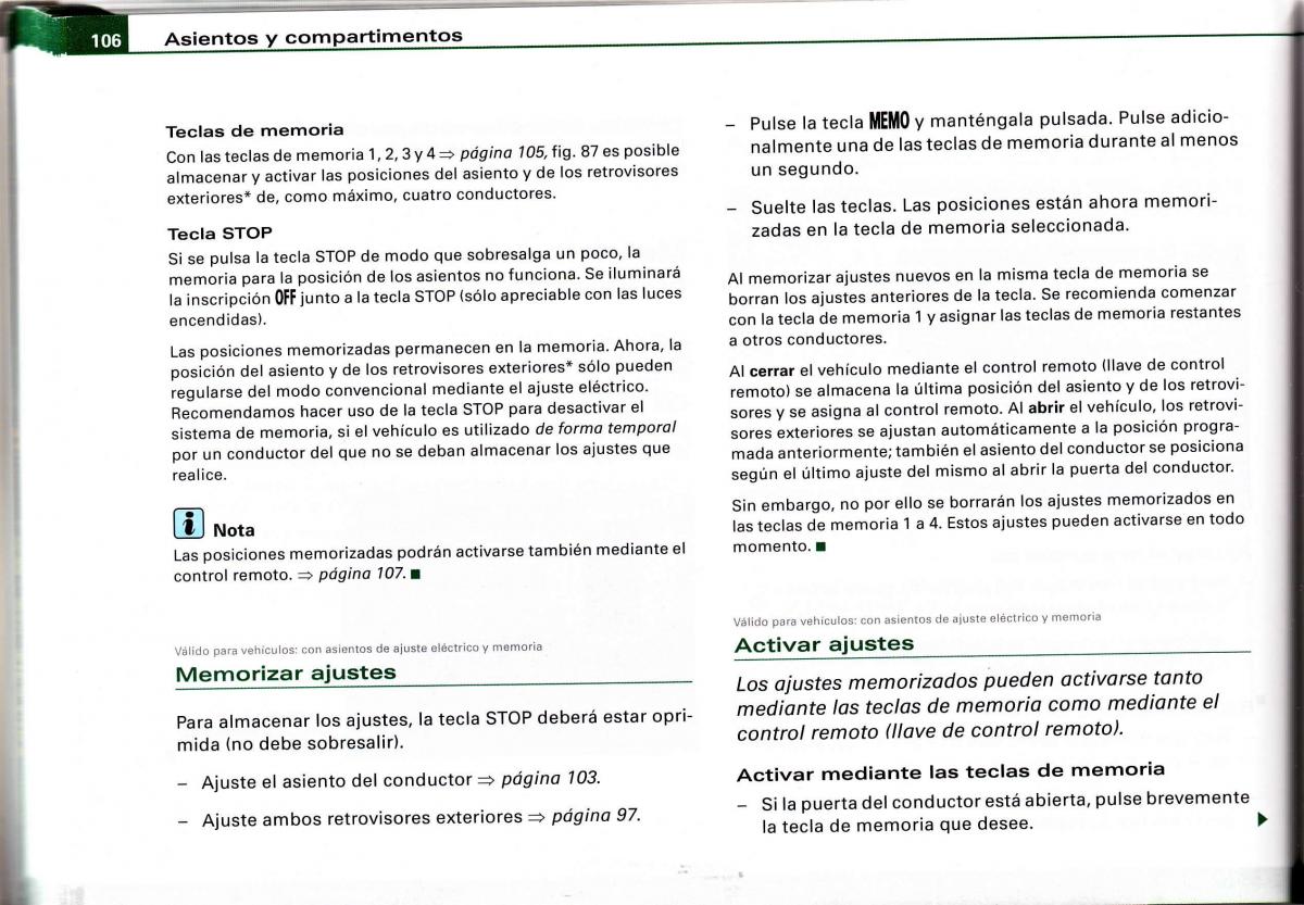 Audi A4 B6 8E manual del propietario / page 102