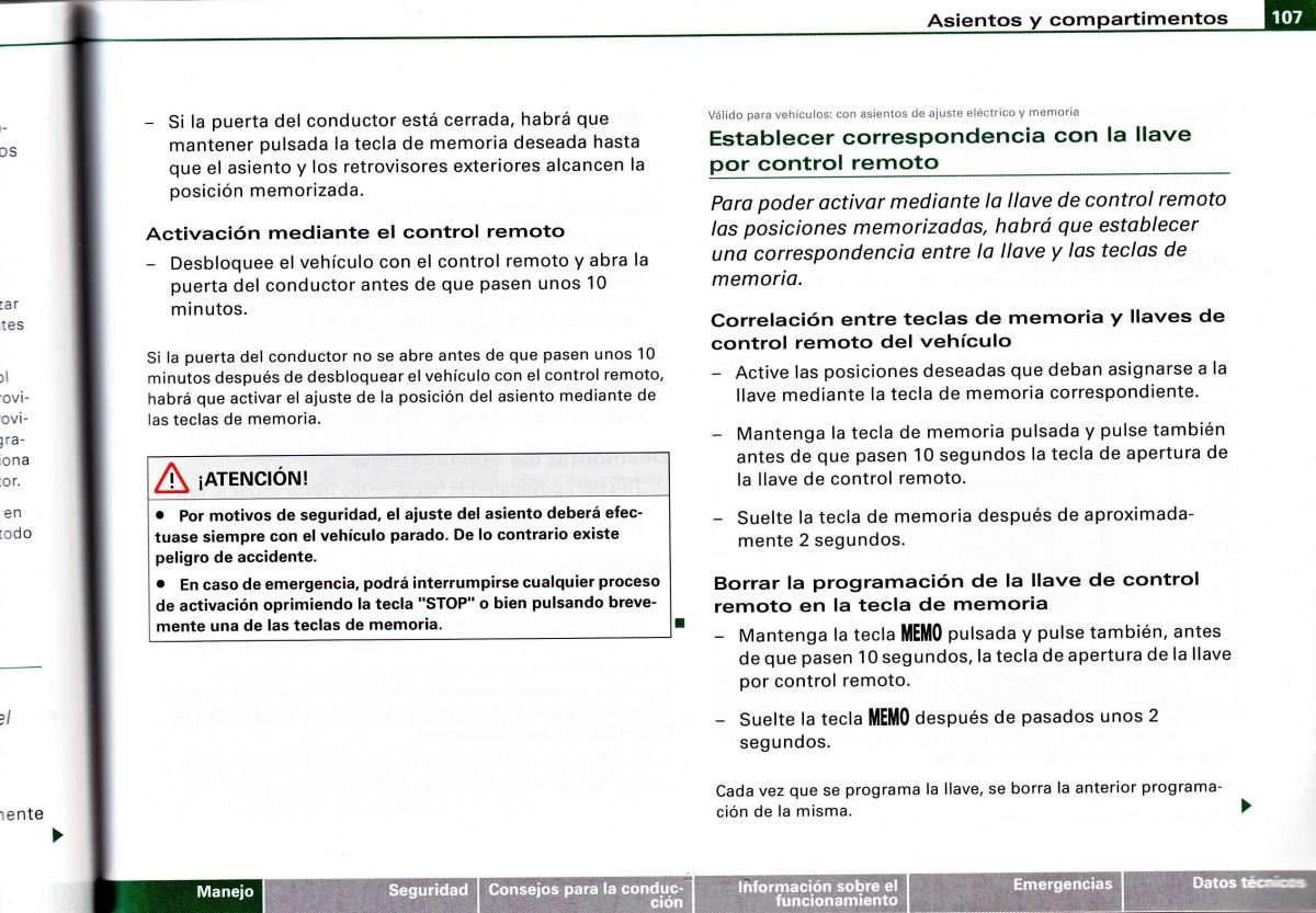 Audi A4 B6 8E manual del propietario / page 103