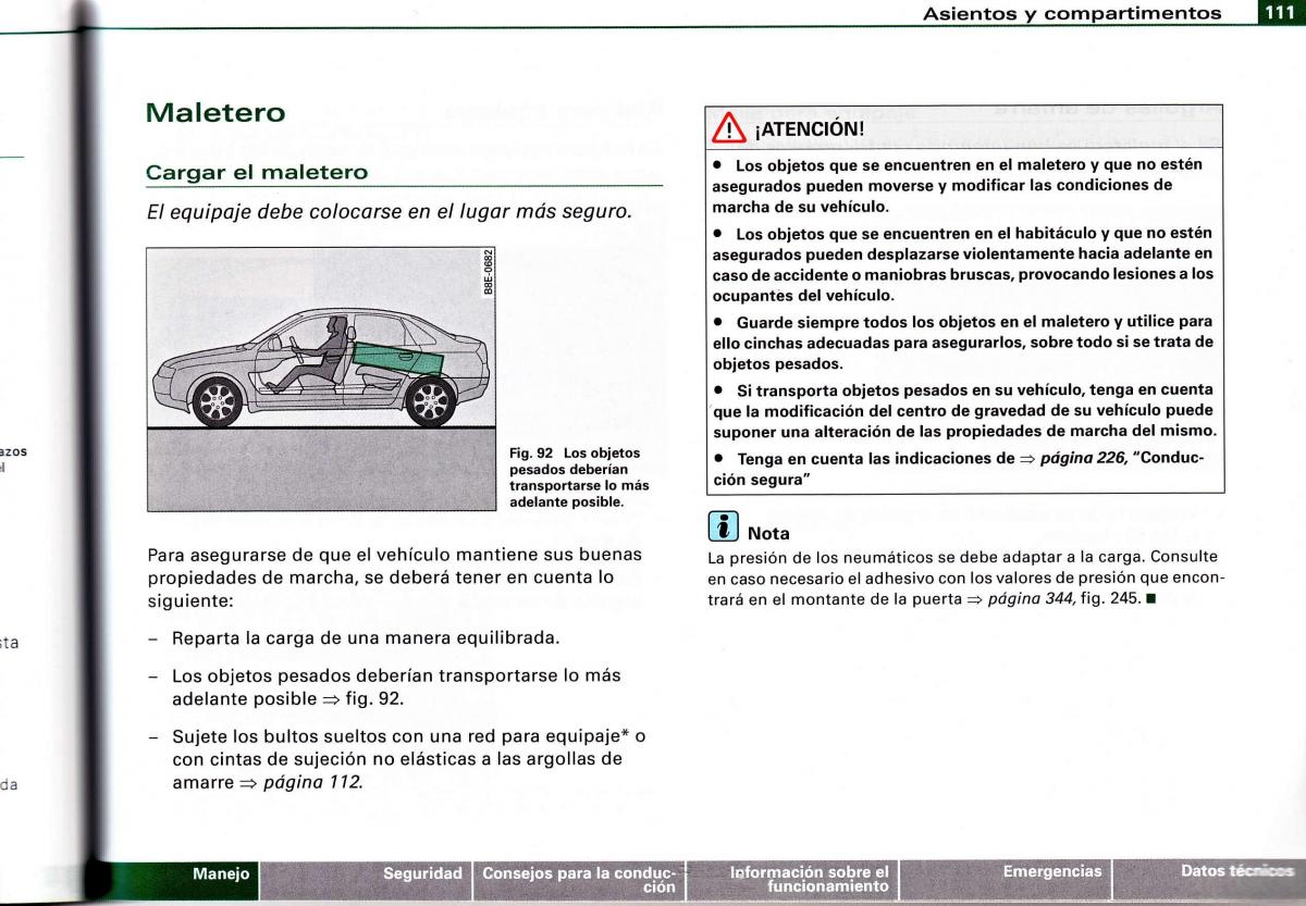 Audi A4 B6 8E manual del propietario / page 107