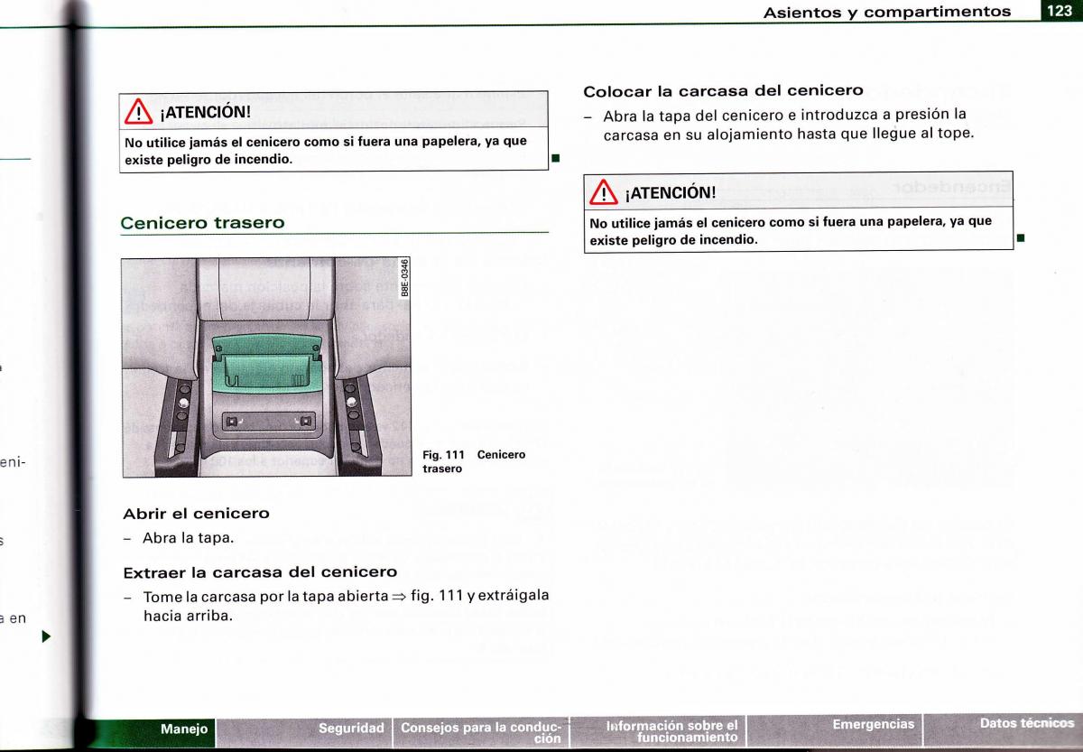 Audi A4 B6 8E manual del propietario / page 119