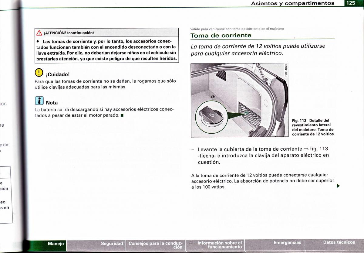 Audi A4 B6 8E manual del propietario / page 121