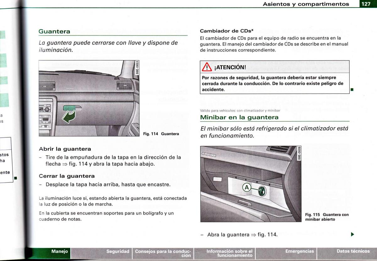 Audi A4 B6 8E manual del propietario / page 123