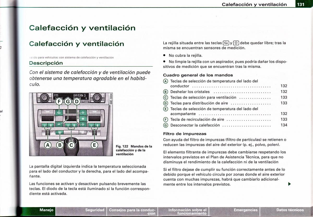 Audi A4 B6 8E manual del propietario / page 127