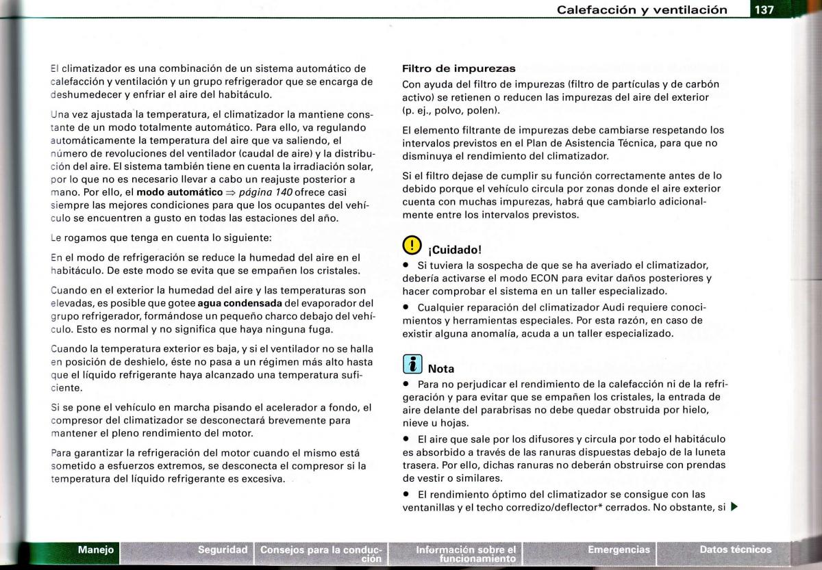 Audi A4 B6 8E manual del propietario / page 133