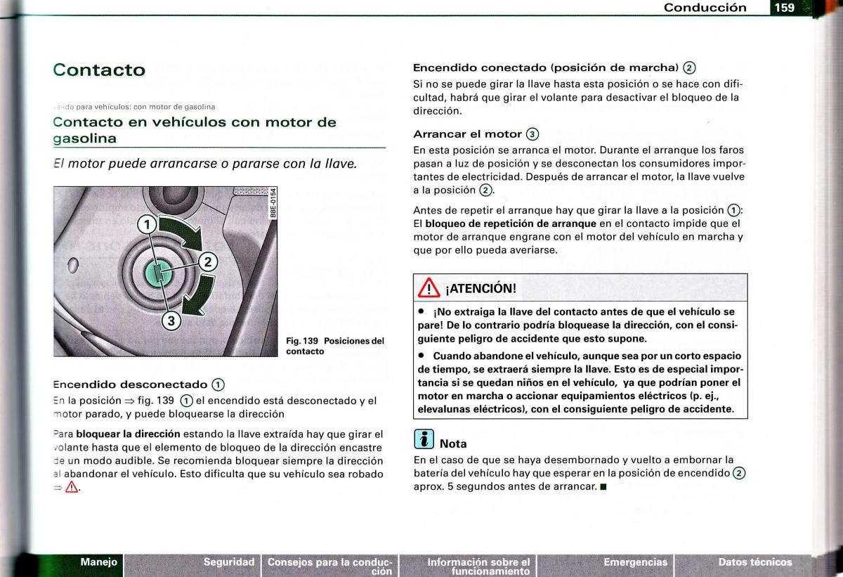 Audi A4 B6 8E manual del propietario / page 155