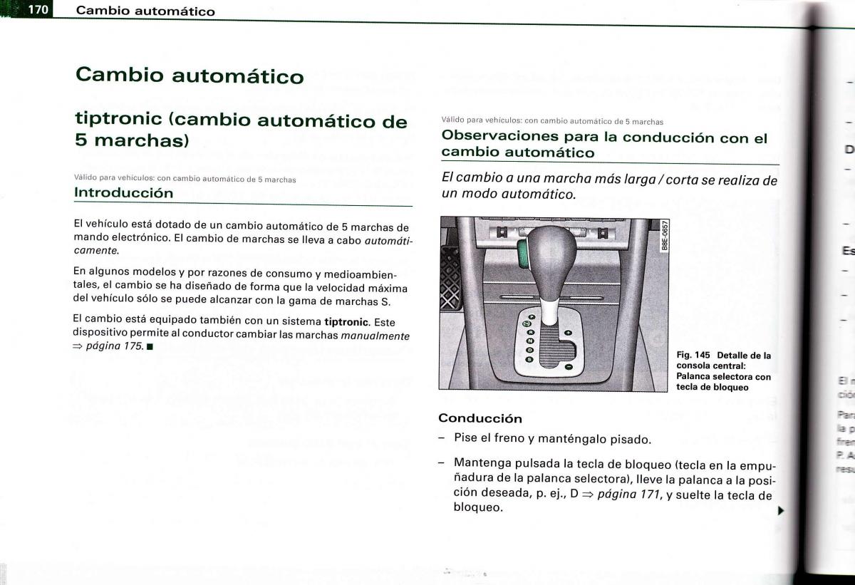 Audi A4 B6 8E manual del propietario / page 166