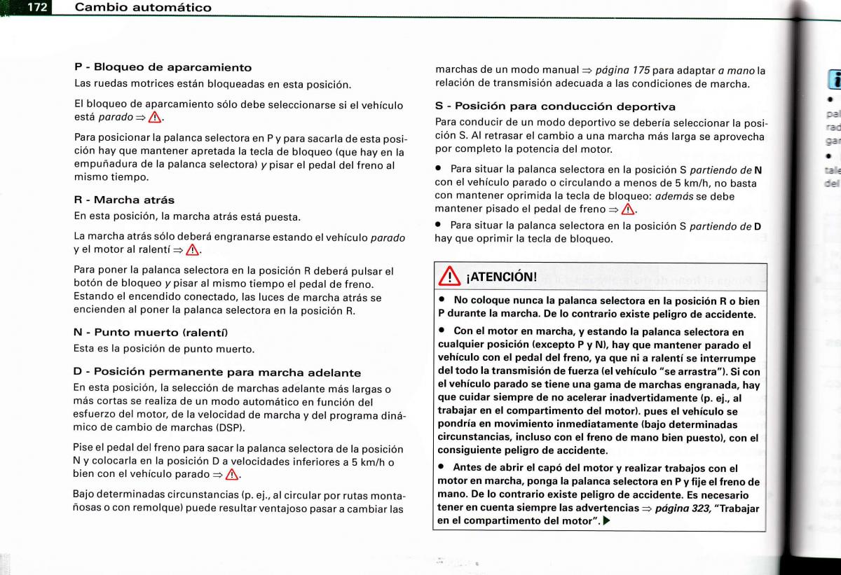 Audi A4 B6 8E manual del propietario / page 168