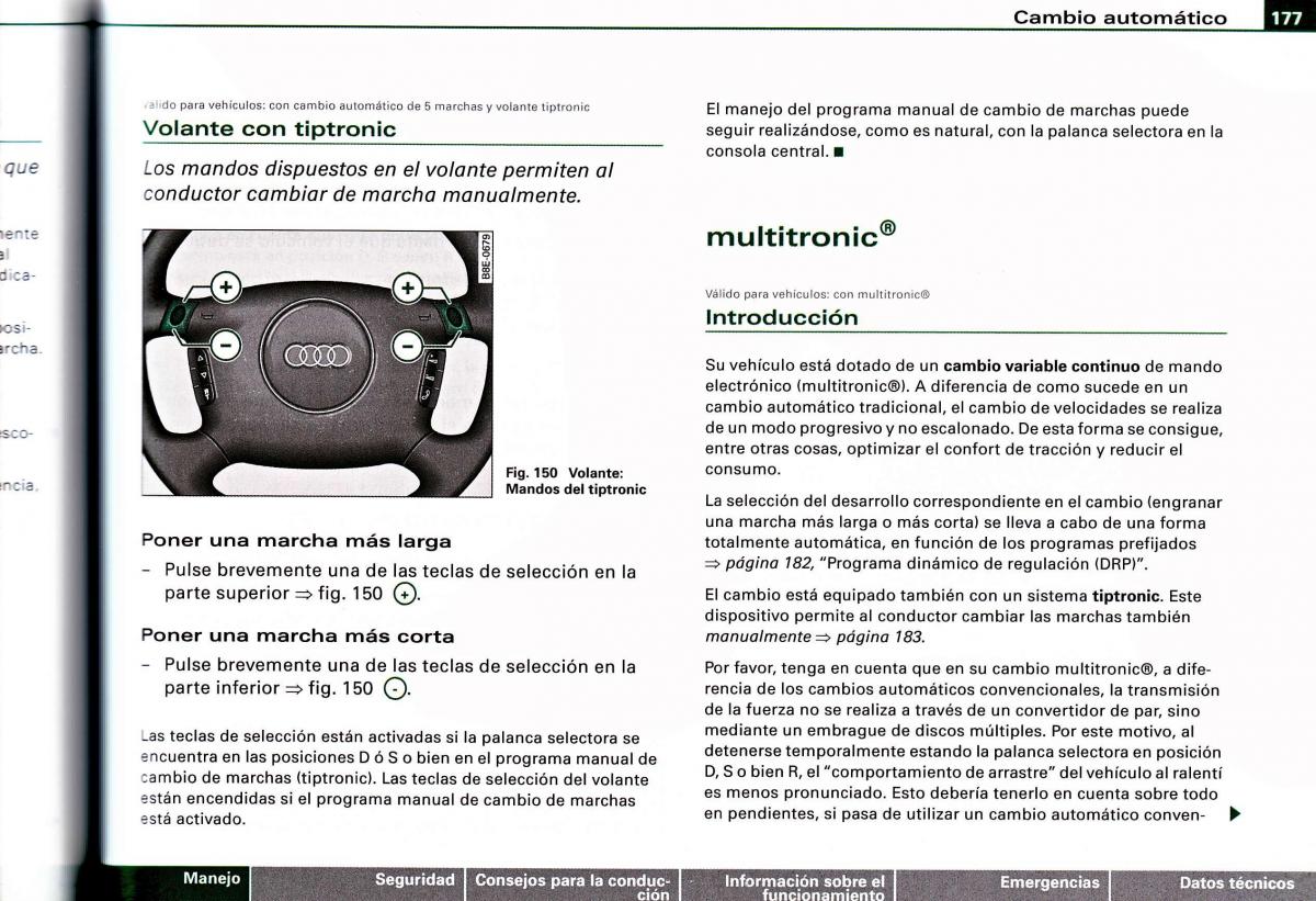 Audi A4 B6 8E manual del propietario / page 173