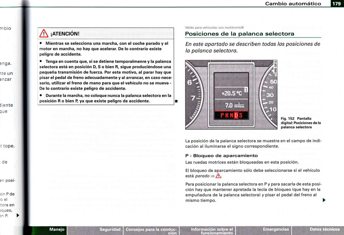 Audi A4 B6 8E manual del propietario / page 175